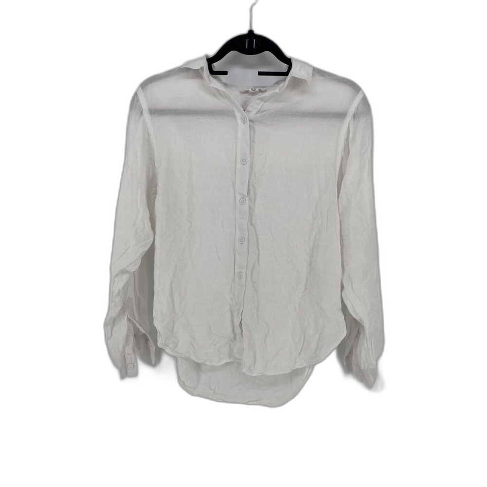 BeachLunchLounge women's white long-sleeve button-down shirt XS
